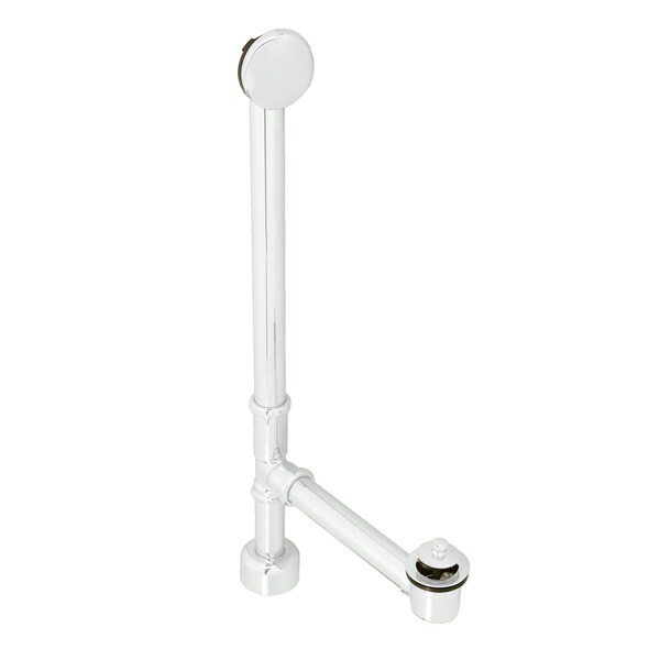 Westbrass Illusionary No-Hole Overflow W/ Twist & Close Bath Waste - 22" Make-Up, 17 Ga. Tubing in Powdercoate D3221HK-50 - main